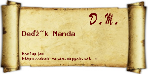 Deák Manda névjegykártya