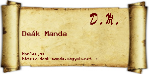 Deák Manda névjegykártya